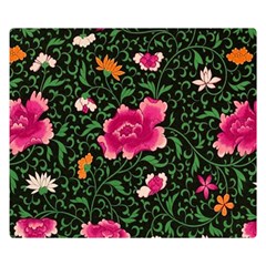 Pink Japan Floral Double Sided Flano Blanket (small)  by snowwhitegirl