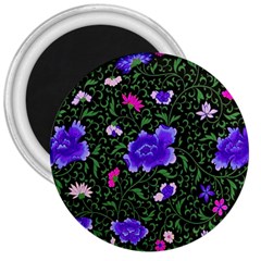 Blue  Japan Floral 3  Magnets by snowwhitegirl