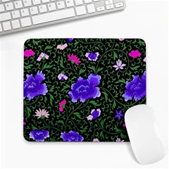 Blue  Japan Floral Large Mousepads by snowwhitegirl