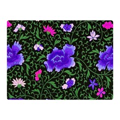 Blue  Japan Floral Double Sided Flano Blanket (mini)  by snowwhitegirl