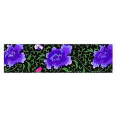 Blue  Japan Floral Satin Scarf (oblong) by snowwhitegirl