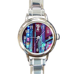 Japan City Round Italian Charm Watch