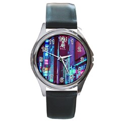 Japan City Round Metal Watch