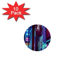 Japan City 1  Mini Buttons (10 pack) 