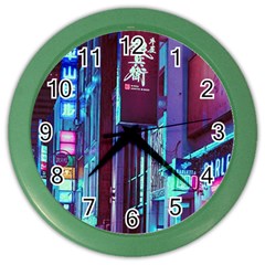 Japan City Color Wall Clock by snowwhitegirl