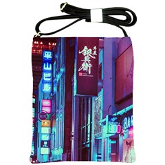 Japan City Shoulder Sling Bags by snowwhitegirl