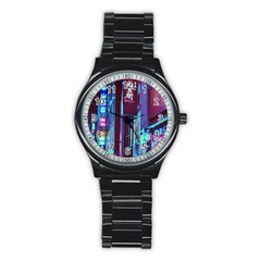 Japan City Stainless Steel Round Watch