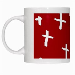 Red White Cross White Mugs by snowwhitegirl