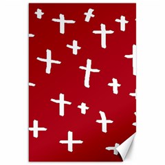 Red White Cross Canvas 20  X 30   by snowwhitegirl