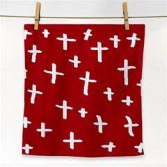 Red White Cross Face Towel by snowwhitegirl