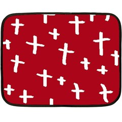 Red White Cross Fleece Blanket (mini) by snowwhitegirl