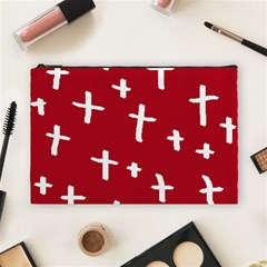 Red White Cross Cosmetic Bag (large) by snowwhitegirl