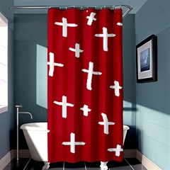 Red White Cross Shower Curtain 36  X 72  (stall)  by snowwhitegirl