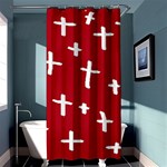 Red White Cross Shower Curtain 36  x 72  (Stall)  Curtain(36 X72 ) - 33.26 x66.24  Curtain(36 X72 )