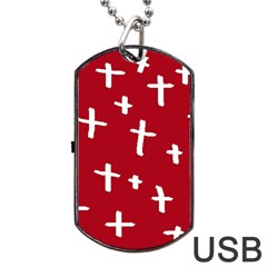 Red White Cross Dog Tag Usb Flash (two Sides) by snowwhitegirl