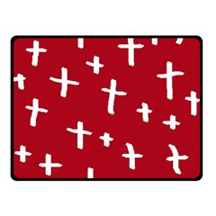 Red White Cross Double Sided Fleece Blanket (small)  by snowwhitegirl