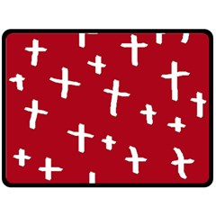 Red White Cross Double Sided Fleece Blanket (large)  by snowwhitegirl