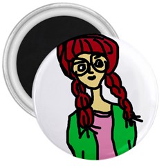 Nerdy Girl 3  Magnets by snowwhitegirl