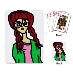 Nerdy Girl Playing Card by snowwhitegirl