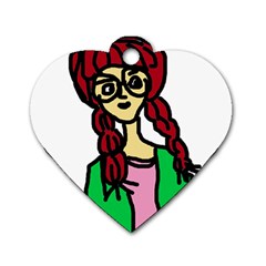 Nerdy Girl Dog Tag Heart (two Sides) by snowwhitegirl