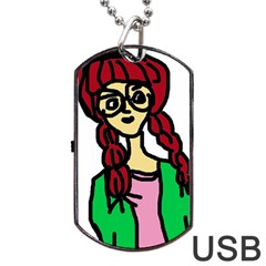 Nerdy Girl Dog Tag Usb Flash (one Side) by snowwhitegirl