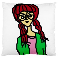 Nerdy Girl Large Flano Cushion Case (one Side)