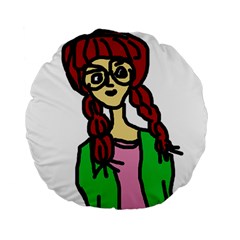 Nerdy Girl Standard 15  Premium Flano Round Cushions by snowwhitegirl