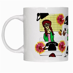 Office Girl Pattern White Mugs by snowwhitegirl