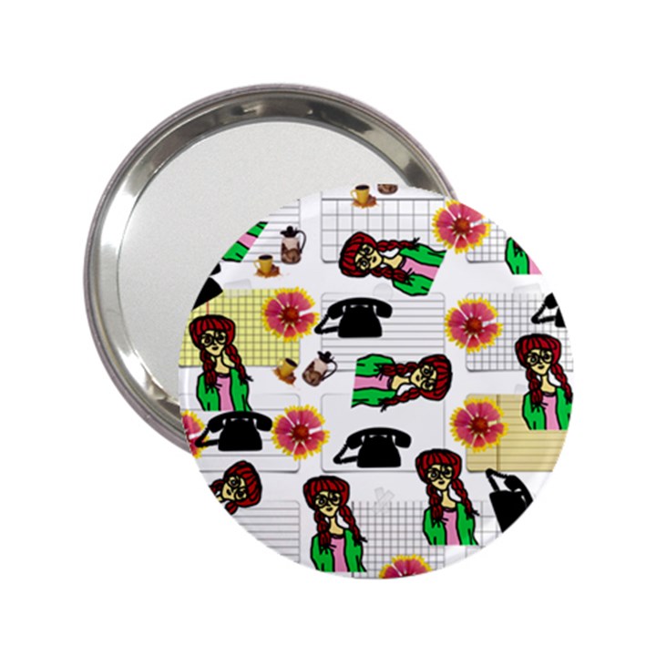 Office Girl Pattern 2.25  Handbag Mirrors