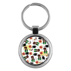 Office Girl Pattern Key Chains (round)  by snowwhitegirl