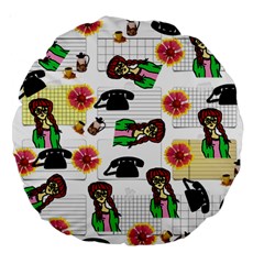 Office Girl Pattern Large 18  Premium Round Cushions by snowwhitegirl