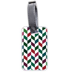 Zigzag Chevron Pattern Green Red Luggage Tags (two Sides) by snowwhitegirl