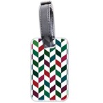 Zigzag Chevron Pattern Green Red Luggage Tags (Two Sides) Back