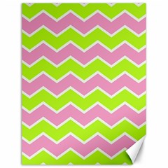 Zigzag Chevron Pattern Green Pink Canvas 12  X 16   by snowwhitegirl