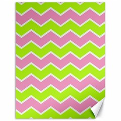 Zigzag Chevron Pattern Green Pink Canvas 18  X 24   by snowwhitegirl