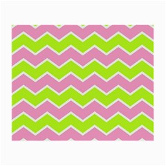 Zigzag Chevron Pattern Green Pink Small Glasses Cloth (2-side) by snowwhitegirl