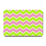 Zigzag Chevron Pattern Green Pink Small Doormat  24 x16  Door Mat