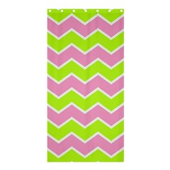 Zigzag Chevron Pattern Green Pink Shower Curtain 36  X 72  (stall)  by snowwhitegirl