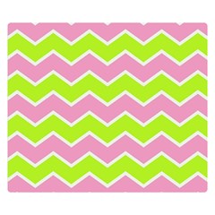 Zigzag Chevron Pattern Green Pink Double Sided Flano Blanket (small)  by snowwhitegirl