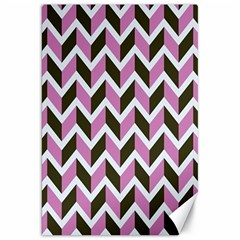 Zigzag Chevron Pattern Pink Brown Canvas 20  X 30   by snowwhitegirl