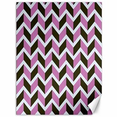 Zigzag Chevron Pattern Pink Brown Canvas 36  X 48   by snowwhitegirl