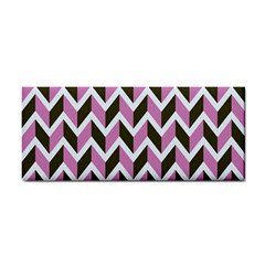 Zigzag Chevron Pattern Pink Brown Hand Towel by snowwhitegirl