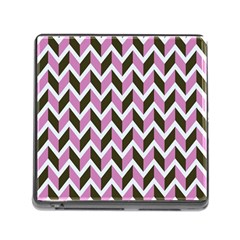 Zigzag Chevron Pattern Pink Brown Memory Card Reader (square 5 Slot) by snowwhitegirl