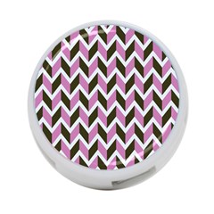 Zigzag Chevron Pattern Pink Brown 4-port Usb Hub (one Side) by snowwhitegirl