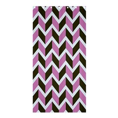 Zigzag Chevron Pattern Pink Brown Shower Curtain 36  X 72  (stall)  by snowwhitegirl