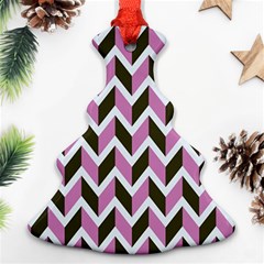 Zigzag Chevron Pattern Pink Brown Ornament (christmas Tree)  by snowwhitegirl