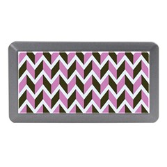 Zigzag Chevron Pattern Pink Brown Memory Card Reader (mini) by snowwhitegirl