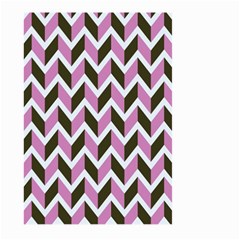 Zigzag Chevron Pattern Pink Brown Large Garden Flag (two Sides) by snowwhitegirl