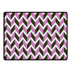 Zigzag Chevron Pattern Pink Brown Double Sided Fleece Blanket (small)  by snowwhitegirl