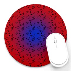 Red Music Blue Moon Round Mousepads by snowwhitegirl